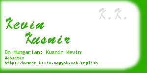 kevin kusnir business card